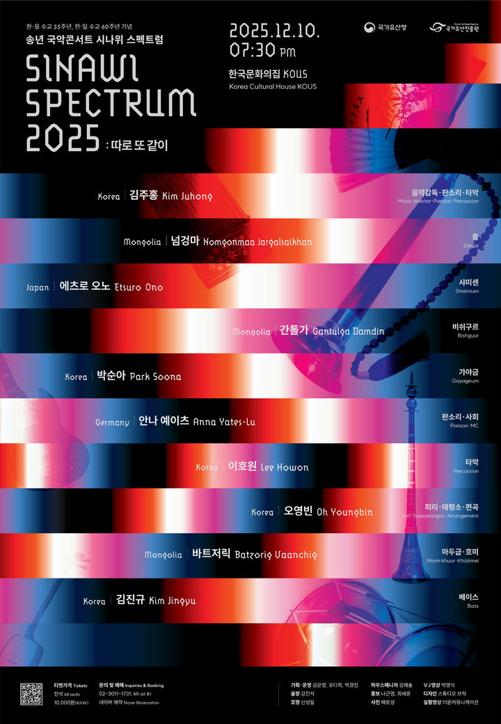 [서울=뉴시스] 공연 '시나위 스펙트럼 2025' 포스터 (사진=국가유산진흥원 제공) 2025.11.18. photo@newsis.com *재판매 및 DB 금지