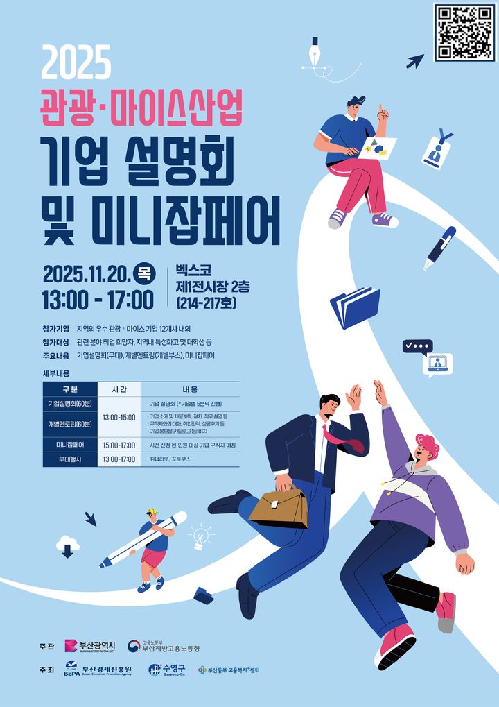 [부산=뉴시스] 관광·마이스 기업 설명회 및 잡페어 (그림=부산경제진흥원 제공) 2025.11.19. photo@newsis.com *재판매 및 DB 금지