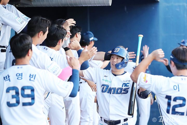 [서울=뉴시스] 2025 메디힐 퓨처스(2군)리그 롯데 자이언츠와의 경기에 출전한 NC 다이노스 안인산. (사진=NC 다이노스 제공) 2025.07.30. *재판매 및 DB 금지