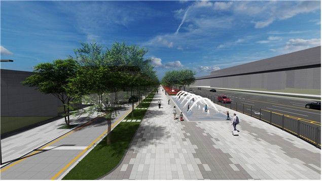 [부산=뉴시스] 사상광장로 그릿카펫 조성사업 조감도. (사진=부산시 제공) 2025.11.20. photo@newsis.com *재판매 및 DB 금지