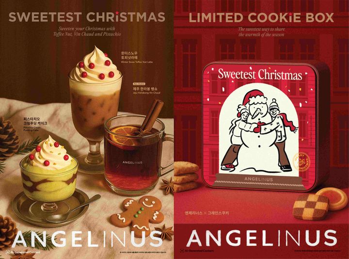[서울=뉴시스] 엔제리너스가 크리스마스 시즌 제품을 선보인다. (사진=롯데GRS 제공) *재판매 및 DB 금지