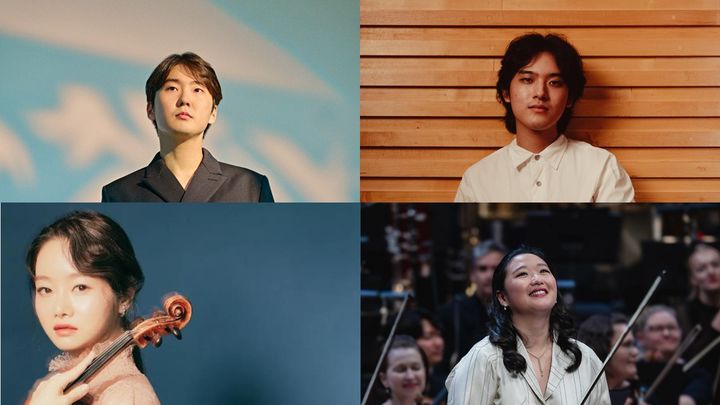 [서울=뉴시스] (왼쪽 상단부터) 조성진, 임윤찬, 김봄소리, 박수예. (사진=유니버설뮤직, 벨기에한국문화원, 금호문화재단 제공) 2025.11.20. photo@newsis.com *재판매 및 DB 금지