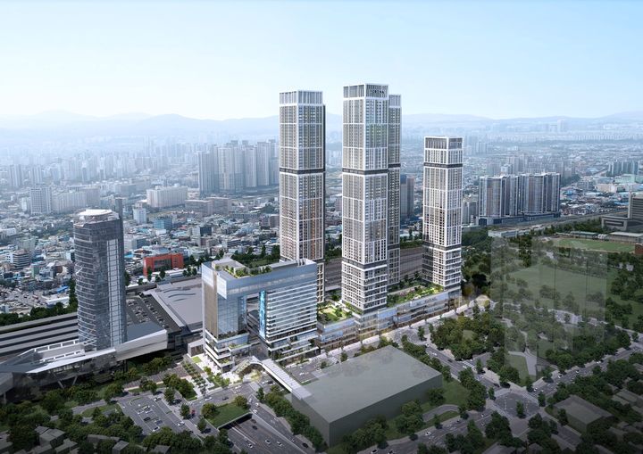 [서울=뉴시스] 대전역세권 복합2-1구역 개발사업 조감도. (사진=한화 제공) 2025.11.20. photo@newsis.com *재판매 및 DB 금지