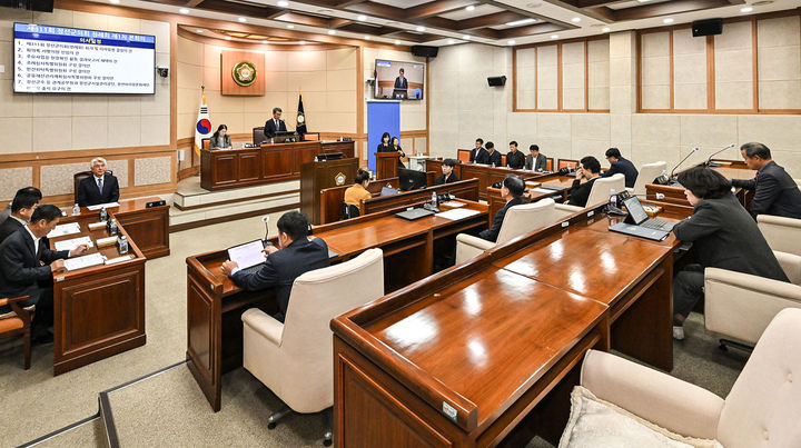 20일 정선군의회 본회의장에서 정선군의회 제311회 정례회가 개회하고 있다.(사진=정선군 제공) *재판매 및 DB 금지