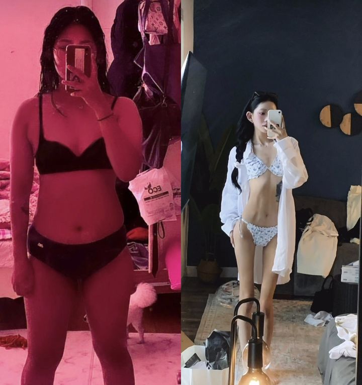 [서울=뉴시스] 인플루언서 최준희가 다이어트 전후 모습을 공개했다. (사진=최준희 인스타그램 캡처) 2025.11.21. photo@newsis.com  *재판매 및 DB 금지