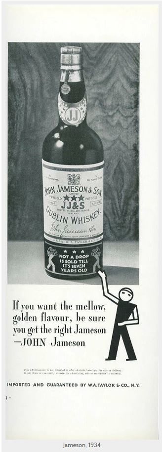 [서울=뉴시스] 1934년 제임슨 광고. (사진=페르노리카 코리아 제공) *재판매 및 DB 금지