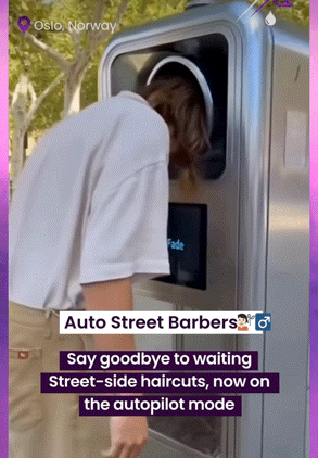 [뉴시스] 최근 소셜미디어(SNS)에서 확산된 "기계가 몇 분 만에 원하는 스타일로 머리를 잘라준다"는 AI 영상. (사진=인스타그램 'theaxedrop' 갈무리) *재판매 및 DB금지 *재판매 및 DB 금지