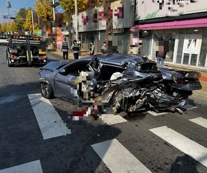 [구미=뉴시스] 택시, 승용차 충돌 사고 현장. (사진=뉴시스DB) photo@newsis.com *재판매 및 DB 금지