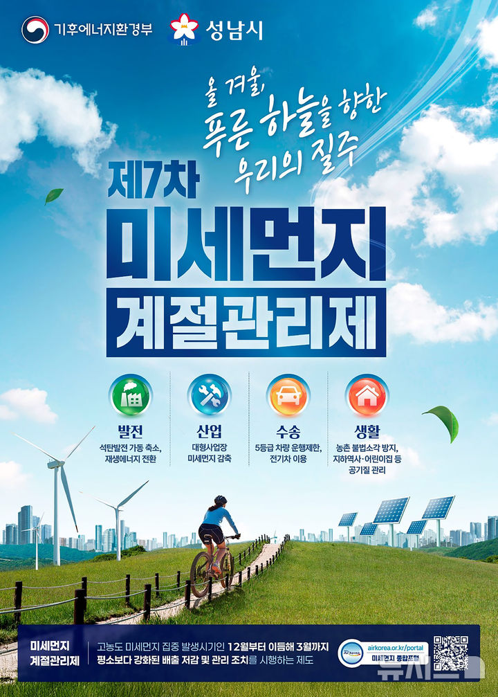 [성남=뉴시스]성남시 12월부터 미세먼지 계절관리제 시행 안내문(사진=성남시 제공)2025.11.24.photo@newsis.com