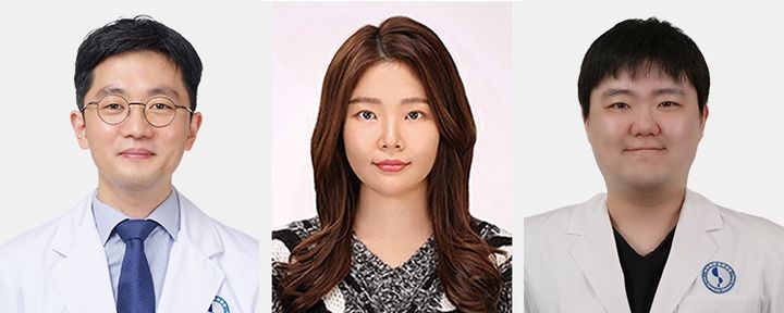[수원=뉴시스] 아주대병원 신경외과 노성현(사진 왼쪽부터) 교수, 유현진 전공의, 이원재 임상강사. (사진=아주대의료원 제공) 2025.11.24. photo@newsis.com *재판매 및 DB 금지