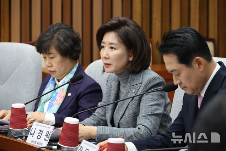 [서울=뉴시스] 조성봉 기자= 나경원 국민의힘 의원이 지난달 24일 오후 서울 여의도 국회에서 열린 '대장동 범죄수익환수 특별법 제정'을 위한 긴급 토론회에서 개회사를 하고 있다.2025.11.24. suncho21@newsis.com
