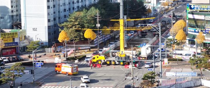 빗물하수관리 정비 중인 충주 임광사거리 *재판매 및 DB 금지