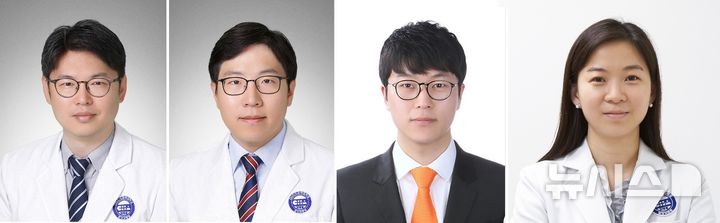 [서울=뉴시스] 전홍재, 김찬 분당차병원 종양내과 교수, 이원석 연구교수, 황소현 병리과 교수. (사진= 분당차병원 제공)