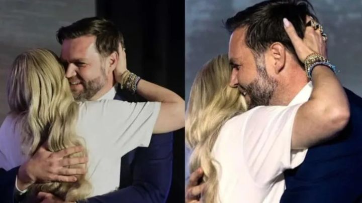 [뉴시스]찰리 커크의 아내 에리카 커크와 밴스 부통령이 껴안고 있다. (사진 = X 캡처) *재판매 및 DB 금지