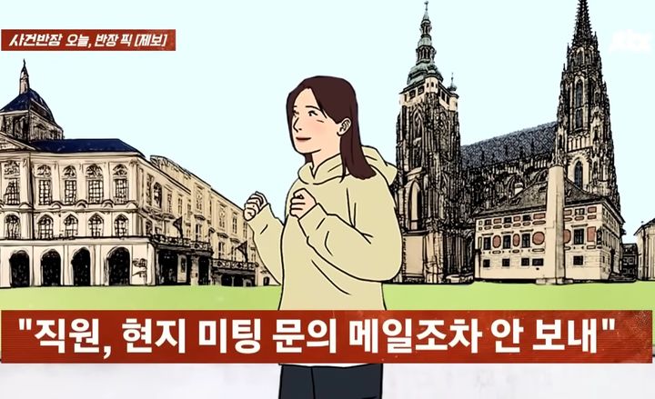 [서울=뉴시스] 지난 25일 JTBC 사건반장에 파리로 출장 간 여직원이 일은 제쳐둔 채 회삿돈 800만원을 사용해 여행에만 몰두했다는 사연이 공개됐다. (사진=JTBC 사건반장 캡처) *재판매 및 DB 금지