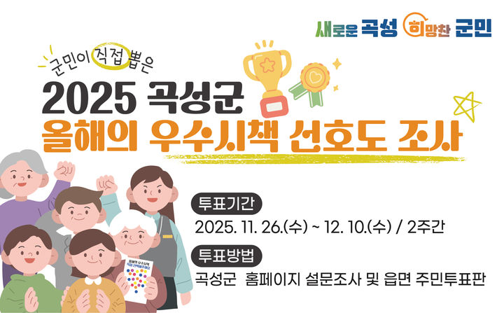 [곡성=뉴시스] 전남 곡성군 올해의 시책 선호도 조사. (사진=곡성군청 제공). photo@newsis.com *재판매 및 DB 금지