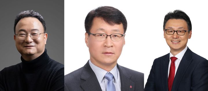 [서울=뉴시스]문혁수 LG이노텍 CEO 사장, 이재성 LG전자 ES사업본부장 사장, 은석현 LG전자 VS사업본부장 사장. (사진 = LG) 2025.11.27. photo@newsis.com *재판매 및 DB 금지