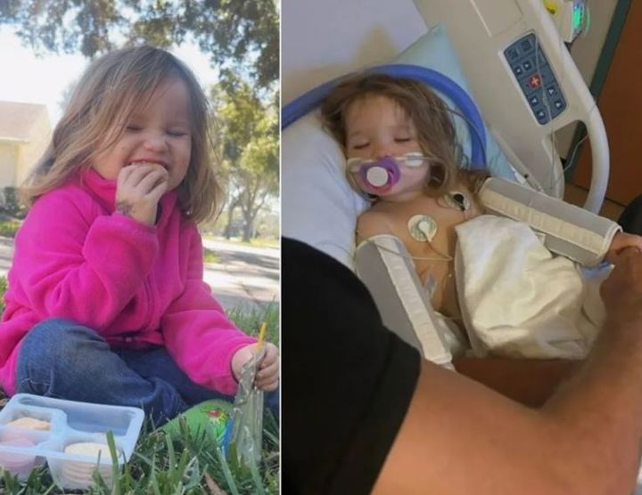 건강했던 미국의 2살 여자아이가 명절 연휴 동안 친척들에게 받은 입맞춤 때문에 응급실에 실려간 사연이 공개됐다. 2025.11.28.(사진=더선 캡처) *재판매 및 DB 금지