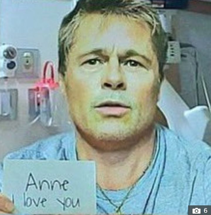 [뉴시스]브래드 피트 사칭범이 보낸 사진 중 하나에는 'Anne I love you(앤, 사랑해)'라는 글씨가 적혀있다. (사진 = X 캡처) *재판매 및 DB 금지