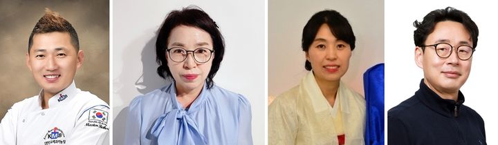 2025년 충청북도 명장. (왼쪽부터) 박종원 제과제빵명장·심영숙 미용명장·최윤희 한복명장·박완복 품질관리명장. (사진=충북도 제공) *재판매 및 DB 금지