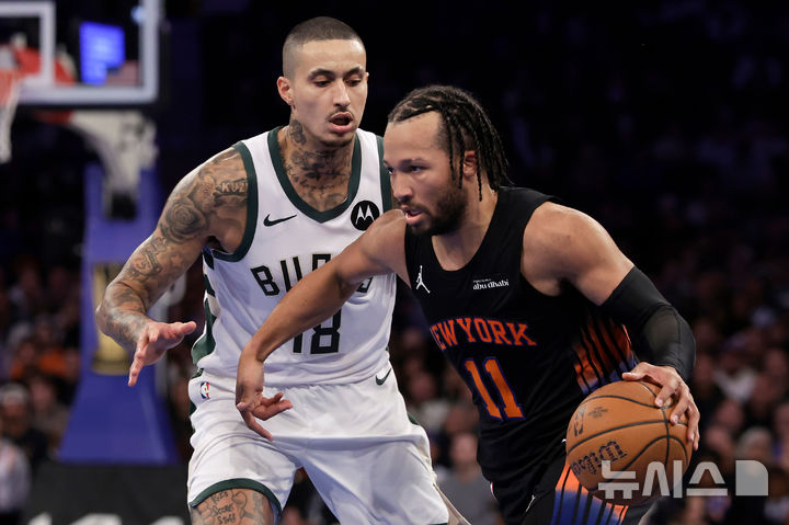 [뉴욕=AP/뉴시스] 미국프로농구(NBA) 뉴욕 닉스의 제일런 브런슨. 2025.11.28.