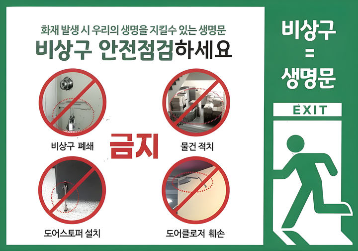 "비상구는 생명의 문" 익산소방서, 불법 폐쇄행위 집중 단속