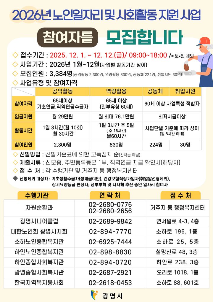 [광명=뉴시스]광명시 노인 일자리사업 참여자모집 디지털 홍보자료.(사진=광명시 제공)2025.11.30.photo@newsis.com *재판매 및 DB 금지