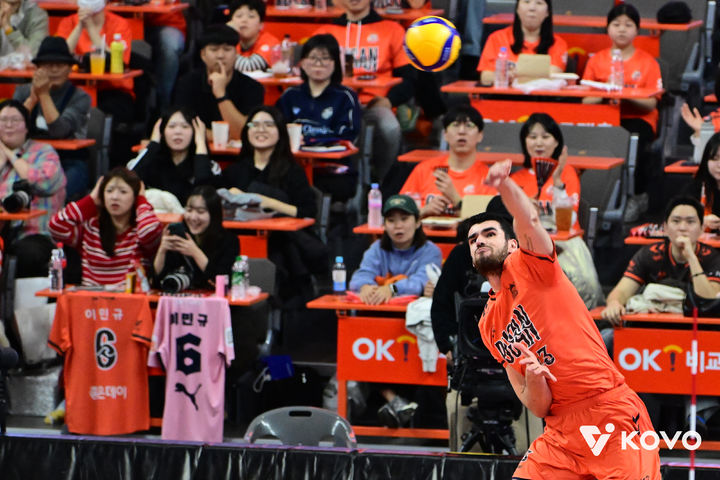 [서울=뉴시스]남자배구 OK저축은행 디미트로프. (사진=KOVO 제공)