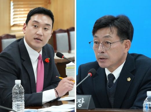 [제주=뉴시스] 더불어민주당 김기환(왼쪽) 제주도의원과 국민의힘 강상수 제주도의원. (사진=제주도의회 제공) *재판매 및 DB 금지