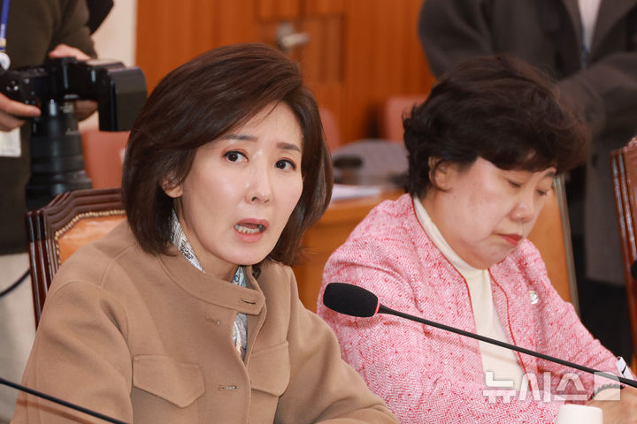 [서울=뉴시스] 고승민 기자 = 나경원 국민의힘 의원이 1일 서울 여의도 국회에서 열린 법제사법위원회 법안심사제1소위원회에서 발언하고 있다. 2025.12.01. kkssmm99@newsis.com