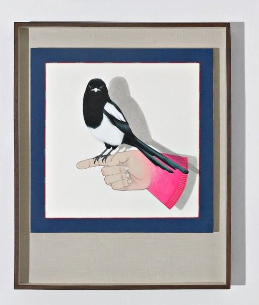 아이보개 BLUE(S) #2, 2023 손지 5배접에 분채와 석채, 비단 콜라주, 45×45cm *재판매 및 DB 금지