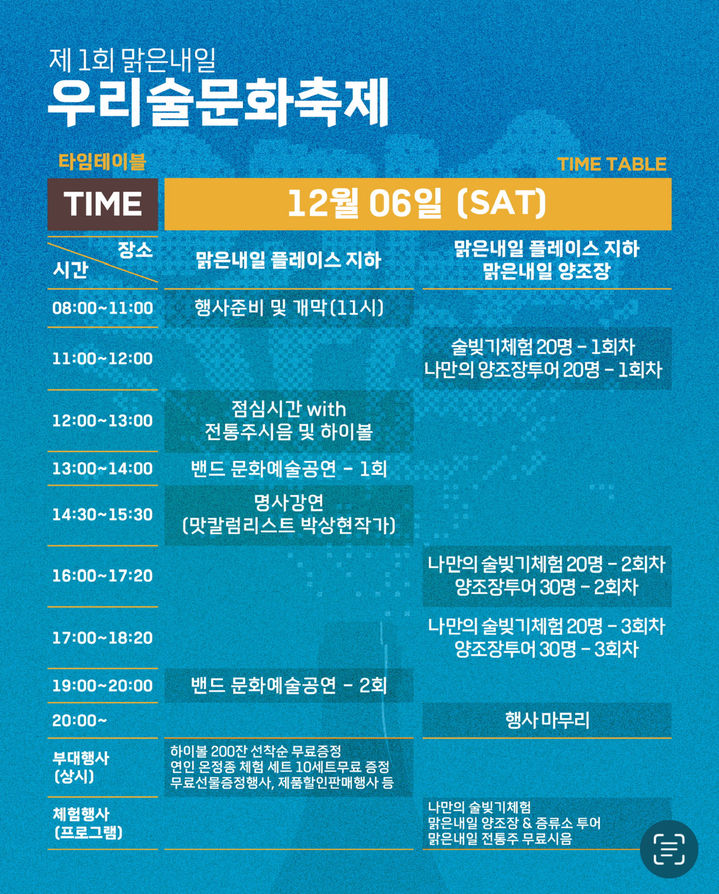 창원 양조기업 맑은내일, 첫 우리술문화축제 6일 연다