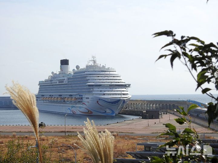 [서귀포=뉴시스] 김수환 기자 = 2일 오후 서귀포시 강정항에 아도라매직시티호가 입항해 있다. 2025.12.02. notedsh@newsis.com
