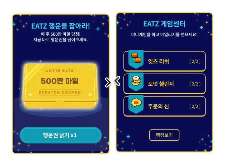 [서울=뉴시스] 롯데잇츠 앱 내 게임센터 서비스.(사진=롯데잇츠 앱 캡처) *재판매 및 DB 금지