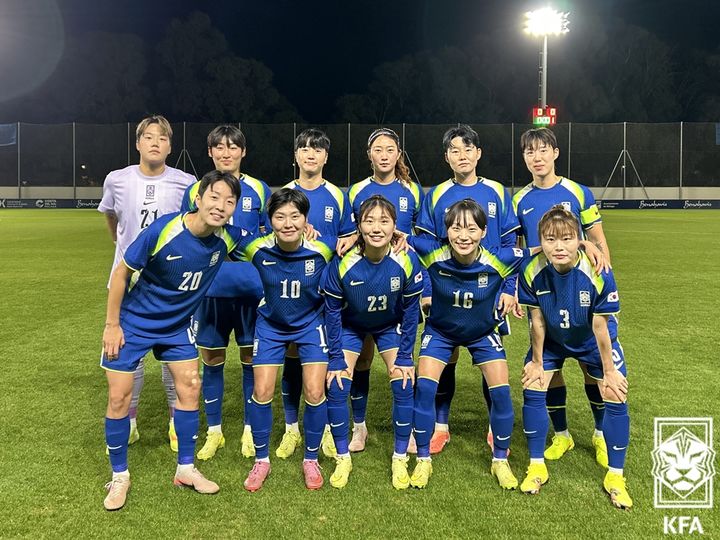 [서울=뉴시스]웨일스전 당시 선발로 나선 여자대표팀 선수들의 모습. (사진=대한축구협회 제공)