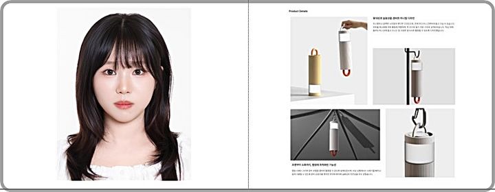 [대전=뉴시스] '2025 D2B 디자인 페어' 시상식서 대상(산업통상부장관상)을 수상한 서울여자대학교 신혜규씨와 그의 작품.(사진=지식재산처 제공) *재판매 및 DB 금지