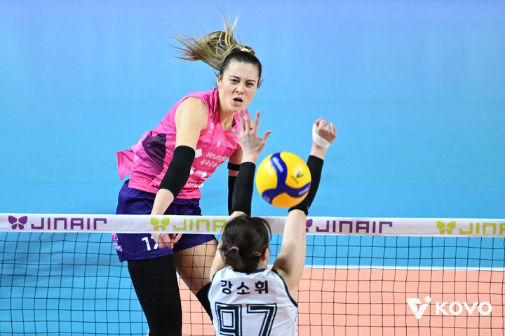[서울=뉴시스]여자배구 흥국생명 레베카. (사진=KOVO 제공)