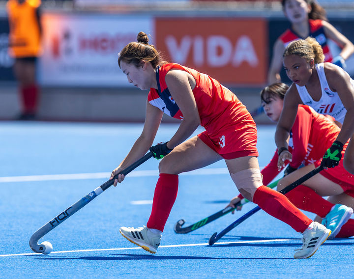 [서울=뉴시스] 미국전에 나선 주니어 여자 하키 선수단. (사진=국제하키연맹 SNS 캡처) *재판매 및 DB 금지