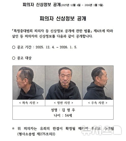 [청주=뉴시스] 김영우 신상정보 공개