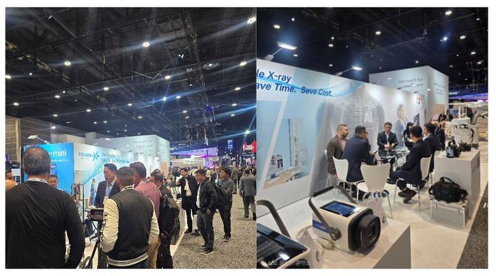 [서울=뉴시스] 포스콤은 미국 시카고에서 열린 ‘RSNA 2025(북미영상의학회)’에서 신기술이 탑재된 'AI 포터블 엑스레이(X-ray)'를 선보였다고 4일 밝혔다. (사진=포스콤 제공) 2025.12.04. photo@newsis.com *재판매 및 DB 금지