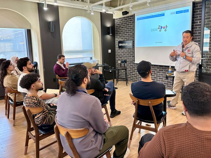 [서울=뉴시스] 이한주 베스핀글로벌 대표는 지난달 24일 사우디아라비아 스타트업 20개사 대표단과 단독 간담회를 진행했다. (사진=베스핀글로벌 제공) *재판매 및 DB 금지