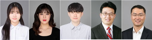 [서울=뉴시스] (왼쪽부터) 공동 제1저자인 이연주 (생명과학과), 유채림 (생명공학과), 김경민 (생명과학과) 석박사통합과정생과 공동 교신저자인 이동윤 교수 (생명공학과), 김영필 교수 (생명과학과). (사진=한양대 제공) 2025.12.05. photo@newsis.com *재판매 및 DB 금지