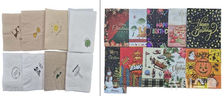 [서울=뉴시스]위생용품(왼쪽)과 공산품.