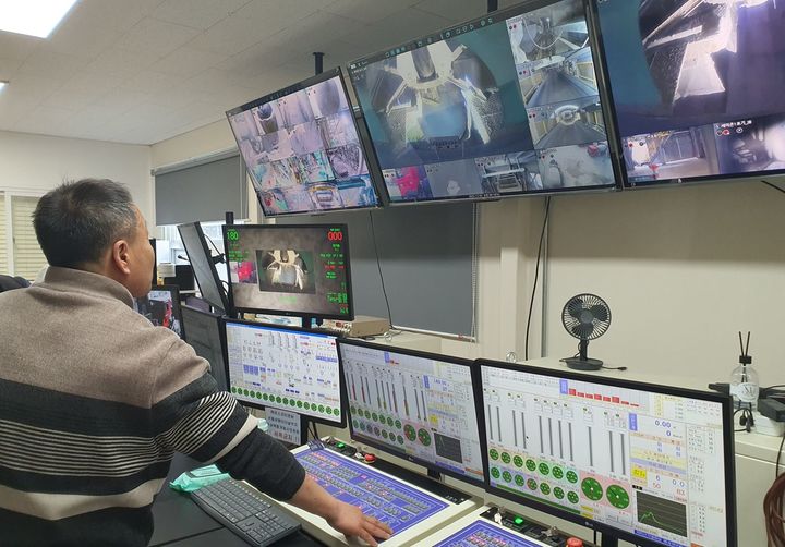 'AI기반 콘크리트 품질예측 및 생산자동화' 기술 적용 모니터링 화면. (사진=포스코이앤씨 제공) *재판매 및 DB 금지