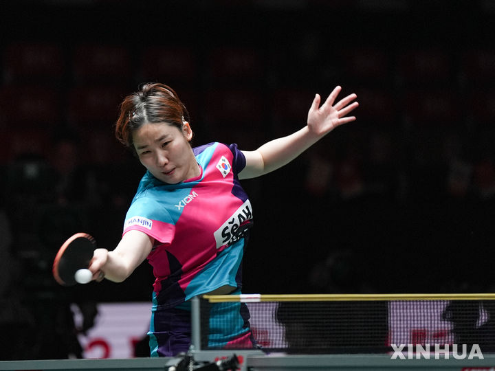 [청두=신화/뉴시스] 2025 국제탁구연맹(ITTF) 혼성단체 월드컵에 출전한 이은혜. 2025.12.07.