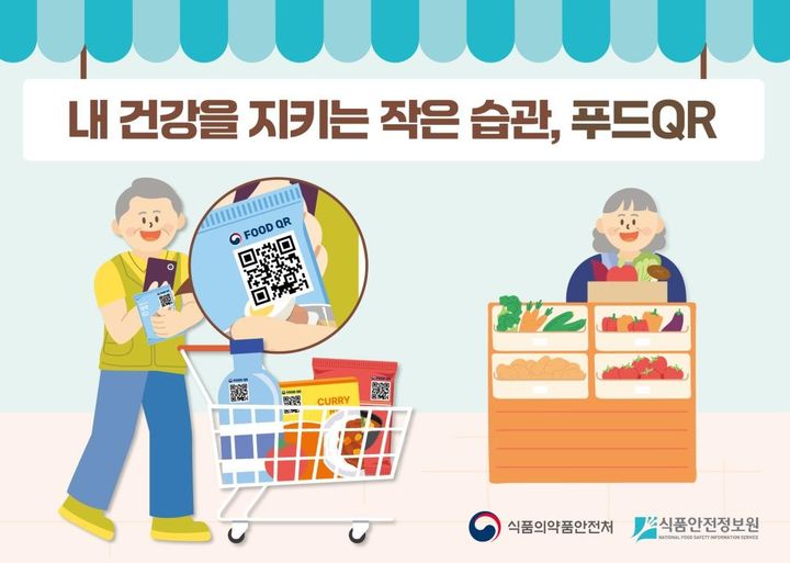 [서울=뉴시스] 품안전정보원은 시니어 등 시니어가 식품 정보를 보다 쉽게 확인할 수 있도록 푸드QR 사용 안내책자 '내 건강을 지키는 작은 습관, 푸드QR'를 제작·배포한다고 8일 밝혔다. (사진=식품안전정보원 제공) 2025.12.08. photo@newsis.com *재판매 및 DB 금지