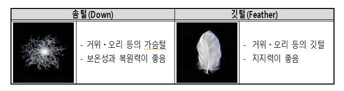 [서울=뉴시스] 다운 패딩의 솜털과 깃털의 차이. (사진=한국소비자원 제공)  *재판매 및 DB 금지