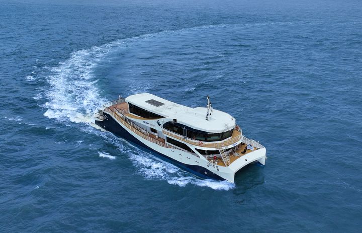 [부산=뉴시스] 부산항만공사의 친환경 전기 항만안내선 'e-그린호'. (사진=부산항만공사 제공) 2025.12.09. photo@newsis.com *재판매 및 DB 금지