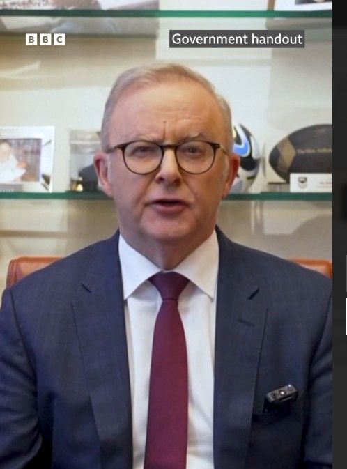 [서울=뉴시스] 앤서니 앨버니지 호주 총리가 16세 미만 청소년의 SNS 차단 필요성 등을 설명하고 있다.(출처: BBC) 2025.12.09. *재판매 및 DB 금지