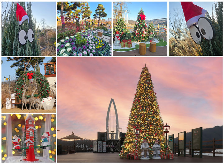 [임실=뉴시스] 12월을 맞아 임실군 옥정호 붕어섬에 조성된 성탄경관 조형물들. *재판매 및 DB 금지